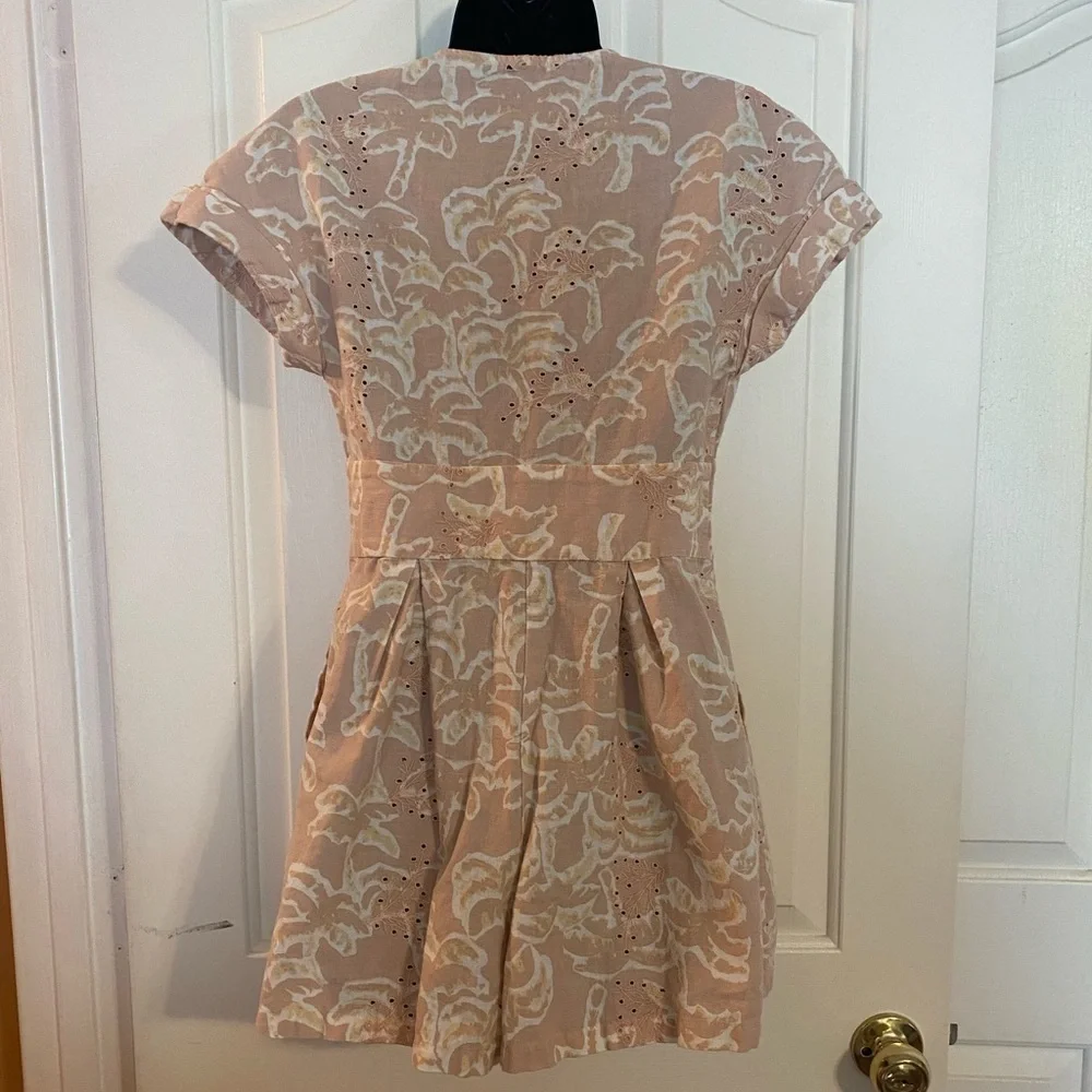 “ZARA” Linen Blend Palm Trees Button Down Romper